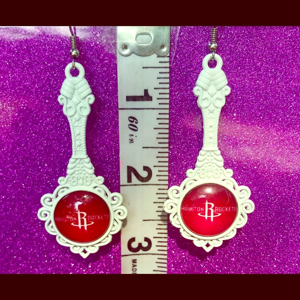White Spoon Houston Rockets Earrings